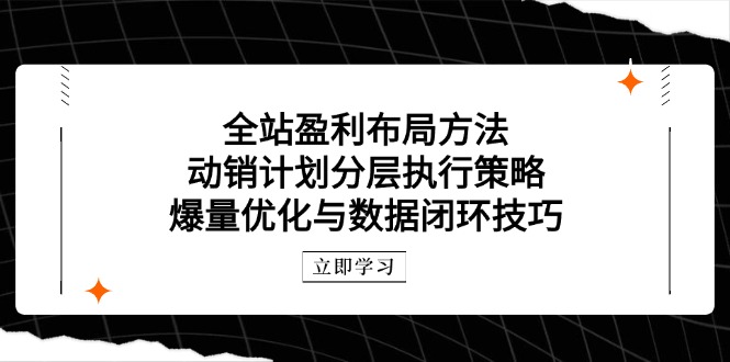 全站盈利布局方法:动销计划分层执行策略,爆量优化与数据闭环技巧比牛网网赚学习知识比牛网
