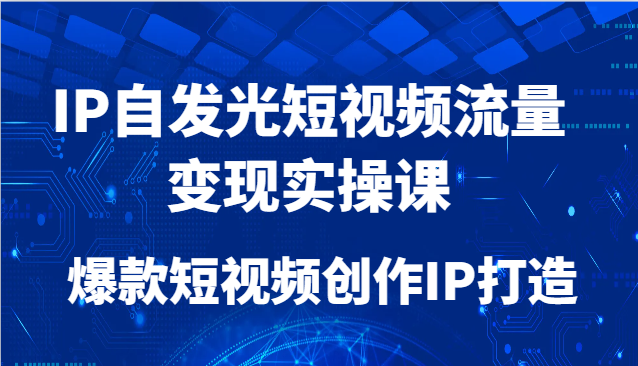IP自发光短视频流量变现实操课,爆款短视频创作IP打造比牛网网赚学习知识比牛网